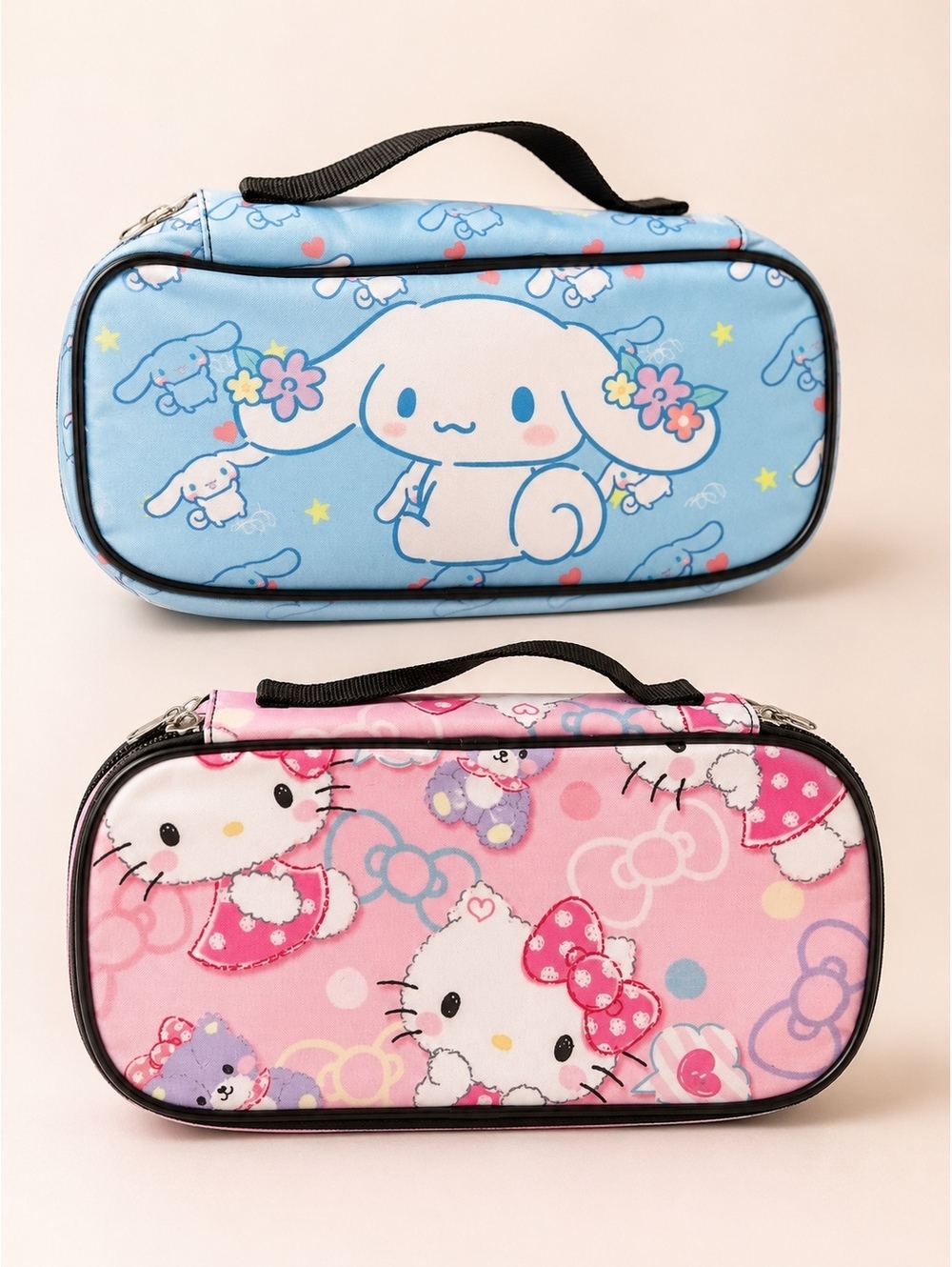Two Pack Pencil Cases 9x5 - Hello Kitty & Cinnamoroll